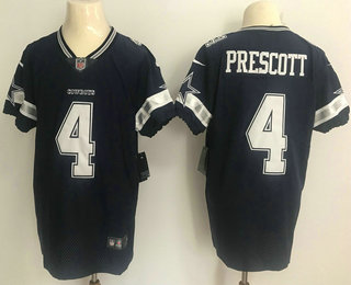 Men's Dallas Cowboys #4 Dak Prescott Navy Blue 2017 Vapor Untouchable Stitched NFL Nike Elite Jersey