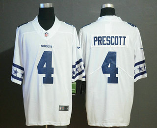 Men's Dallas Cowboys #4 Dak Prescott White 2019 NEW Team Logo Vapor Untouchable Stitched NFL Nike Limited Jersey