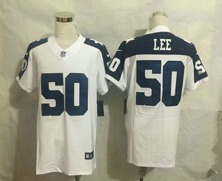 Men's Dallas Cowboys #50 Sean Lee White Thanksgiving 2017 Vapor Untouchable Stitched NFL Nike Elite Jersey