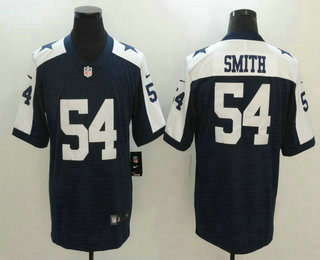 Men's Dallas Cowboys #54 Jaylon Smith Blue Thanksgiving 2017 Vapor Untouchable Stitched NFL Nike Limited Jersey