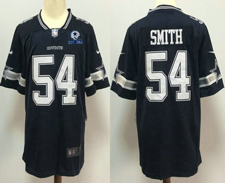 Men's Dallas Cowboys #54 Jaylon Smith Navy Blue 60th Seasons Patch Vapor Untouchable Stitched NFL Nike Limited Jersey