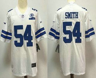 Men's Dallas Cowboys #54 Jaylon Smith White 60th Seasons Patch Vapor Untouchable Stitched NFL Nike Limited Jersey