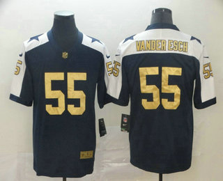 Men's Dallas Cowboys #55 Leighton Vander Esch Blue With Gold Thanksgiving 2018 Vapor Untouchable Stitched NFL Nike Limited Jersey