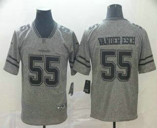 Men's Dallas Cowboys #55 Leighton Vander Esch Nike Gray Gridiron 2018 Vapor Untouchable NFL Gray Limited Jersey