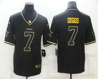 Men's Dallas Cowboys #7 Trevon Diggs Black Golden Edition Stitched NFL Nike Limited Jersey