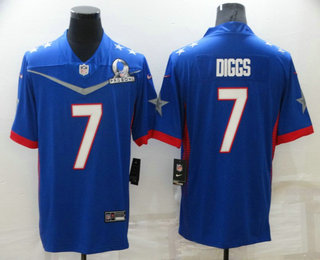 Men's Dallas Cowboys #7 Trevon Diggs Blue 2022 Pro Bowl Vapor Untouchable Stitched Limited Jersey