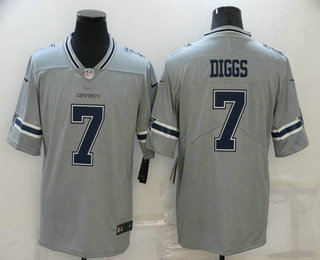 Men's Dallas Cowboys #7 Trevon Diggs Grey 2020 Inverted Legend Stitched NFL Nike Limited Jersey