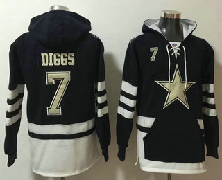 Men's Dallas Cowboys #7 Trevon Diggs NEW Black Pocket Stitched NFL Pullover Hoodie