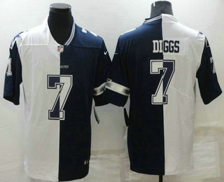 Men's Dallas Cowboys #7 Trevon Diggs White Blue Two Tone 2021 Vapor Untouchable Stitched NFL Nike Limited Jersey