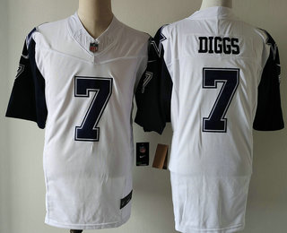 Men's Dallas Cowboys #7 Trevon Diggs White FUSE Vapor Thanksgiving Limited Stitched Jersey