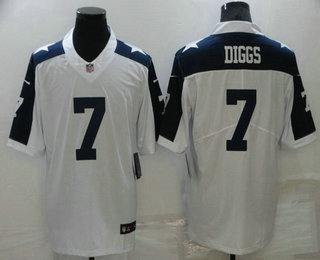 Men's Dallas Cowboys #7 Trevon Diggs White Thanksgiving 2021 Vapor Untouchable Stitched NFL Nike Limited Jersey