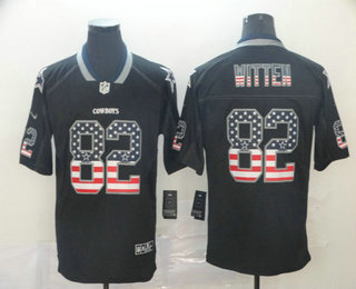 Men's Dallas Cowboys #82 Jason Witten 2018 USA Flag Fashion Black Color Rush Stitched Nike Limited Jersey