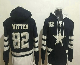 Men's Dallas Cowboys #82 Jason Witten NEW Navy Blue Pocket Stitched NFL Pullover Hoodie