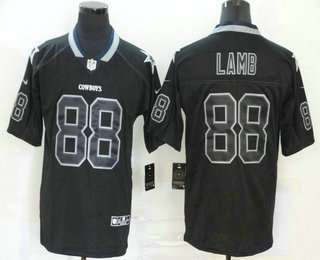 Men's Dallas Cowboys #88 CeeDee Lamb 2020 Black Lights Out Color Rush Stitched Limited Jersey