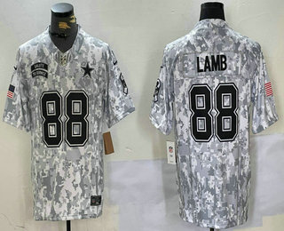 Men's Dallas Cowboys #88 CeeDee Lamb 2024 FUSE Arctic Camo Salute to Service Limited Stitched Jersey