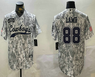 Men's Dallas Cowboys #88 CeeDee Lamb Arctic Camo 2024 Salute to Service Stitched Baseball Jersey