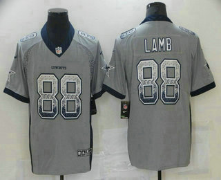 Men's Dallas Cowboys #88 CeeDee Lamb Grey 2018 Fashion Drift Color Rush Stitched NFL Nike Limited Jersey