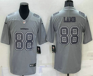 Men's Dallas Cowboys #88 CeeDee Lamb Grey Atmosphere Fashion 2022 Vapor Untouchable Stitched Nike Limited Jersey