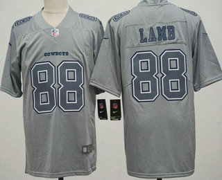 Men's Dallas Cowboys #88 CeeDee Lamb Limited Gray Atmosphere Vapor Jersey