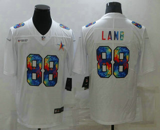 Men's Dallas Cowboys #88 CeeDee Lamb Multi-Color White 2020 NFL Crucial Catch Vapor Untouchable Nike Limited Jersey