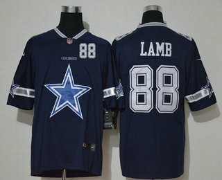 Men's Dallas Cowboys #88 CeeDee Lamb Navy Blue 2020 Big Logo Number Vapor Untouchable Stitched NFL Nike Fashion Limited Jersey