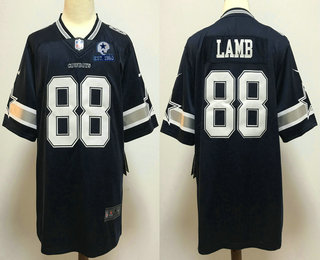 Men's Dallas Cowboys #88 CeeDee Lamb Navy Blue 60th Seasons Patch Vapor Untouchable Stitched NFL Nike Limited Jersey