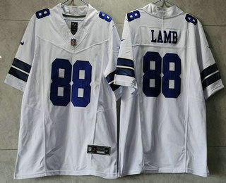 Men's Dallas Cowboys #88 CeeDee Lamb White 2023 FUSE Vapor Untouchable Limited Stitched Jersey