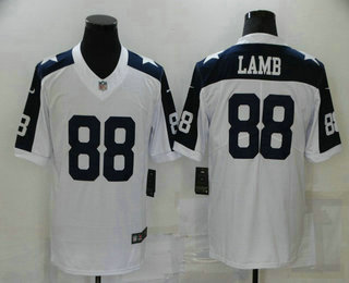 Men's Dallas Cowboys #88 CeeDee Lamb White Thanksgiving 2020 NEW Vapor Untouchable Stitched NFL Nike Limited Jersey