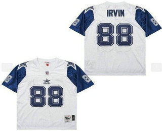 Men's Dallas Cowboys #88 Michael Irvin White 1994 Throwback Jersey