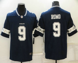 Men's Dallas Cowboys #9 Tony Romo Blue 2021 Vapor Untouchable Stitched NFL Nike Limited Jersey