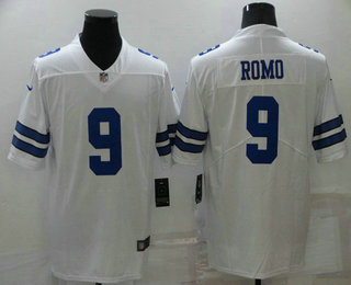 Men's Dallas Cowboys #9 Tony Romo White 2021 Vapor Untouchable Stitched NFL Nike Limited Jersey