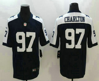 Men's Dallas Cowboys #97 Taco Charlton Blue Thanksgiving 2017 Vapor Untouchable Stitched NFL Nike Limited Jersey