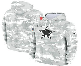 Men's Dallas Cowboys 2024 Camo Salute to Service Club Fleece Pullover Hoodie