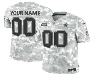 Men's Dallas Cowboys Active Player Custom 2024 FUSE Camo Salute to Service Limited Stitched Jersey