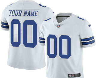 Men's Dallas Cowboys Custom Vapor Untouchable White Road NFL Nike Limited Jersey