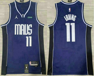 Men's Dallas Mavericks #11 Kyrie Irving Navy Icon Sponsor Swingman Jersey