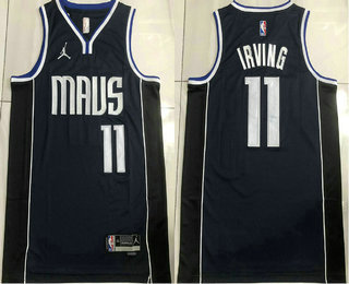 Men's Dallas Mavericks #11 Kyrie Irving Navy Statement Icon AU Jersey