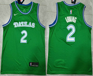 Men's Dallas Mavericks #2 Kyrie Irving Green Classic Edition Stitched Basketball Jersey