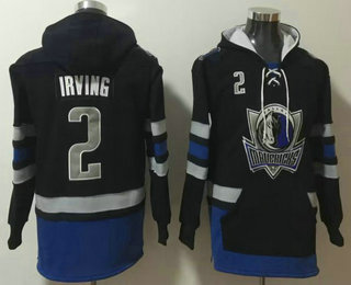 Men's Dallas Mavericks #2 Kyrie Irving NEW Navy Blue Pocket Stitched NBA Pullover Hoodie