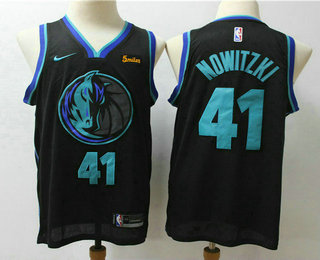 Men's Dallas Mavericks #41 Dirk Nowitzki New Black 2019 City Edition NBA Swingman 5miles Stitched NBA Jersey