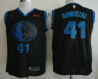 Men's Dallas Mavericks #41 Dirk Nowitzki New Black 2019 City Edition NBA Swingman 5miles Stitched NBA Jersey