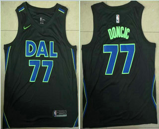 Men's Dallas Mavericks #77 Luka Doncic 2018 City Edition Black Nike Swingman Jersey