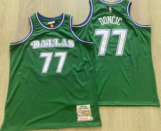 Men's Dallas Mavericks #77 Luka Doncic Green 2018-19 Throwback AU Jersey