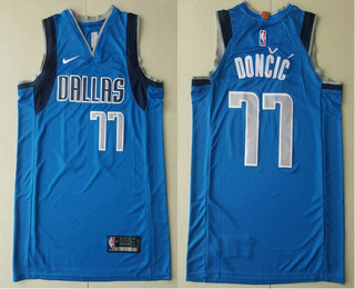 Men's Dallas Mavericks #77 Luka Doncic Light Blue 2017-2018 Nike Authentic Stitched NBA Jersey