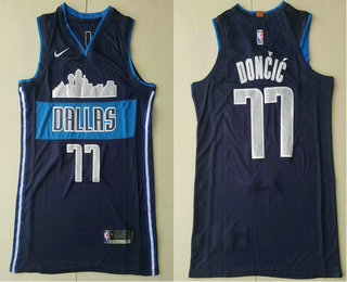 Men's Dallas Mavericks #77 Luka Doncic Navy Blue 2017-2018 Nike Authentic Stitched NBA Jersey