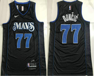 Men's Dallas Mavericks #77 Luka Doncic Navy Blue 2023 City Icon AU Jersey