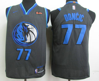 Men's Dallas Mavericks #77 Luka Doncic New Black 2019 City Edition NBA Authentic 5miles Stitched NBA Jersey