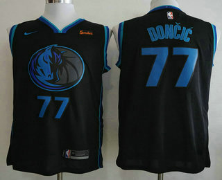 Men's Dallas Mavericks #77 Luka Doncic New Black 2019 City Edition NBA Swingman 5miles Stitched NBA Jersey