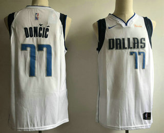 Men's Dallas Mavericks #77 Luka Doncic White 2017-2018 Nike Swingman 5miles Stitched NBA Jersey