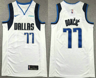Men's Dallas Mavericks #77 Luka Doncic White Icon Sponsor Swingman Jersey